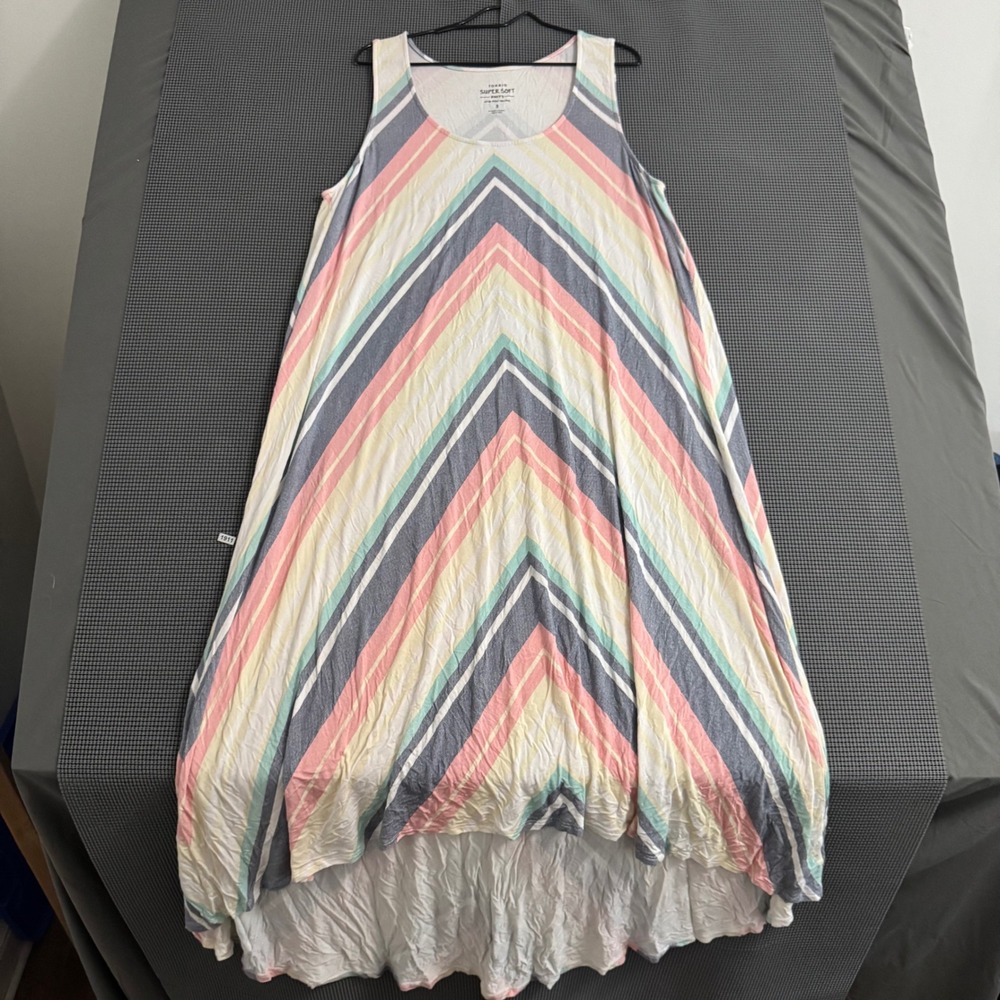 Torrid Super Soft Knits Chevron Stripe High Low Tank Dress Plus Size 3 3X